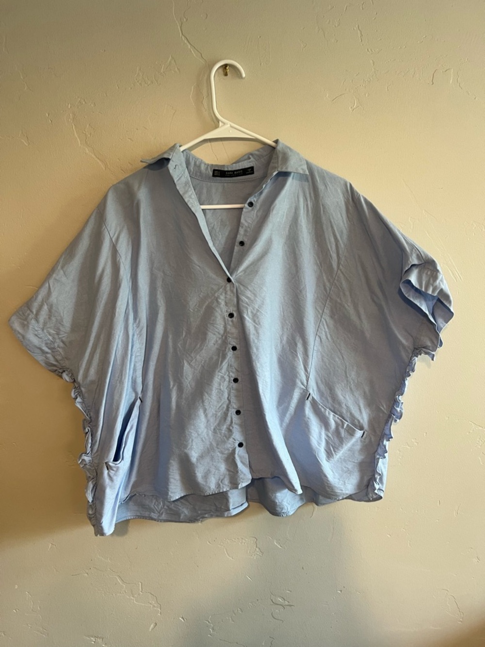 Zara Light Blue Button-Up Shirt